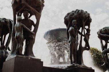 Oslo, Norveç - 10 Temmuz 2023: Norveç 'in başkenti Vigeland Park