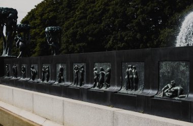 Oslo, Norveç - 10 Temmuz 2023: Norveç 'in başkenti Vigeland Park