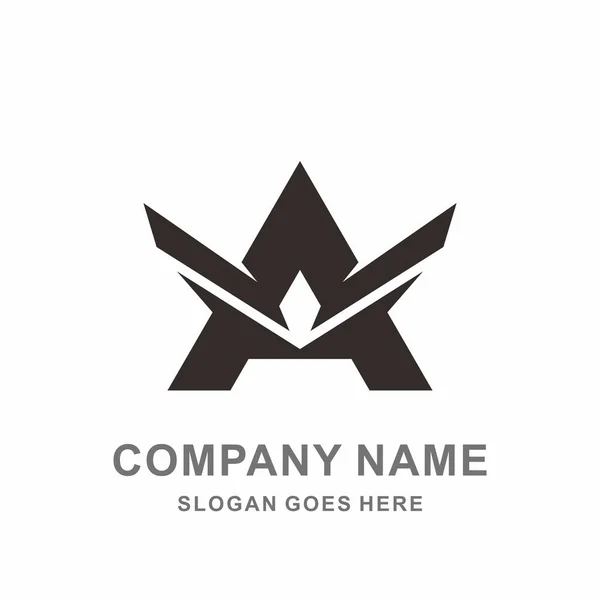 Monograma Carta Alas Vector Logo Plantilla — Vector de stock