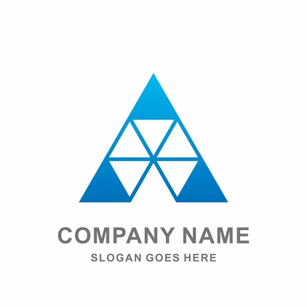 Monogram Bokstav Triangel Vektor Logotyp Mall — Stock vektor