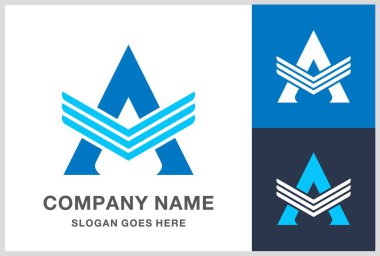Monogram Harf A Kanat Vektörü Logo Şablonu