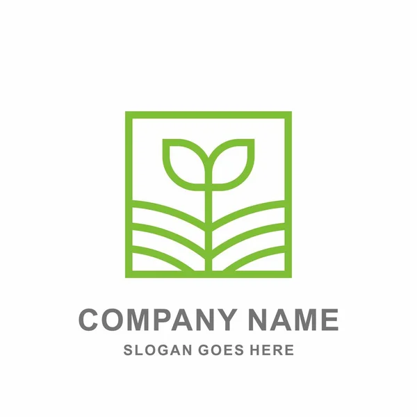 Green Leaf Nature Farm Empresa Vector Diseño Logo — Archivo Imágenes Vectoriales