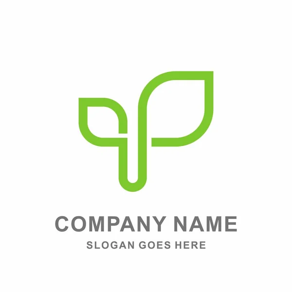 Green Leaf Nature Farm Business Company Vector Logo Design — стоковий вектор