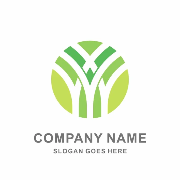 Folha Verde Natureza Fazenda Empresa Negócios Vector Logo Design —  Vetores de Stock