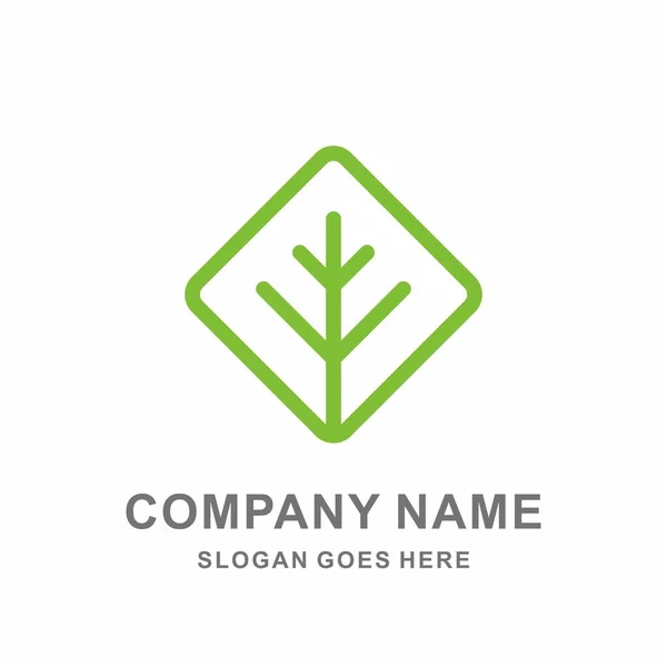 Green Leaf Nature Farm Business Company Conception Logo Vectoriel — Image vectorielle