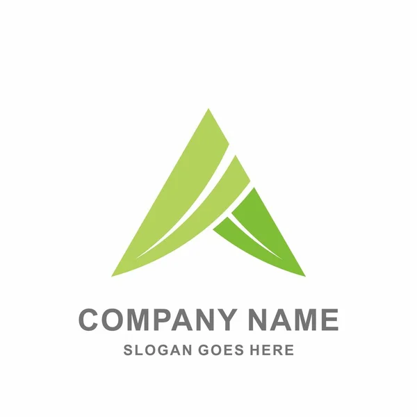 Green Leaf Nature Farm Business Company Vector Logo Design — Stock Vector