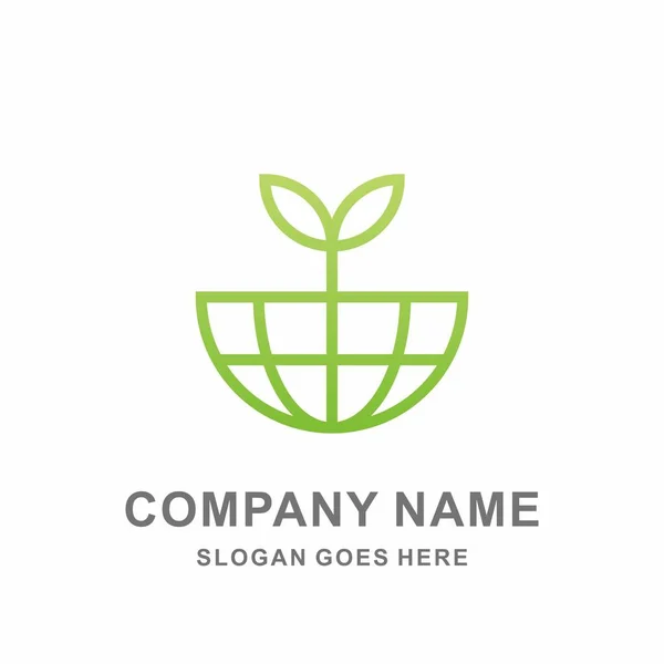绿叶自然农场商业公司病媒标志设计 — 图库矢量图片
