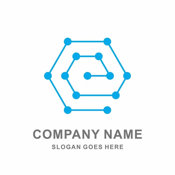 Circle Dots Digital Link Connection Business Company Conception Logo Vectoriel — Image vectorielle