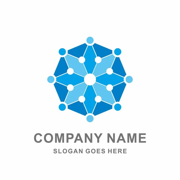 Circle Dots Digital Link Connection Business Company Vector Logo Design — Stockový vektor