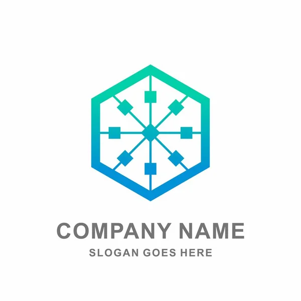 Circle Dots Digital Link Connection Business Company Conception Logo Vectoriel — Image vectorielle