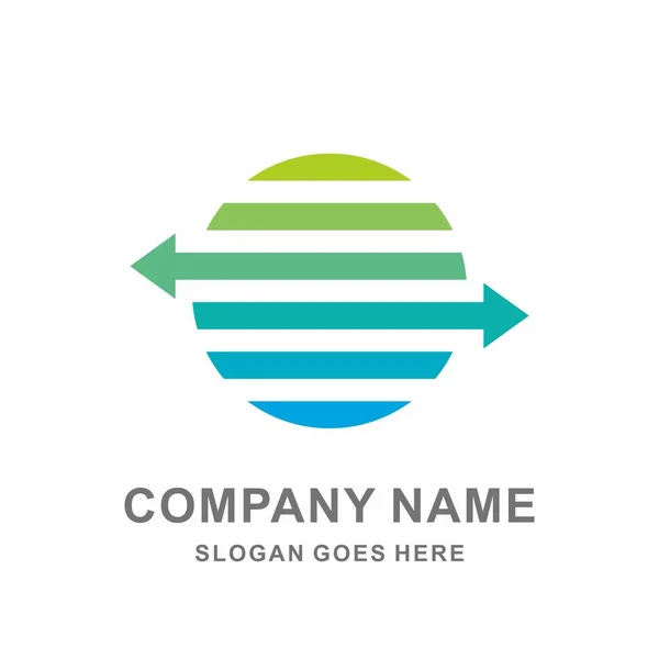 Conexão Link Digital Pontos Círculo Empresa Negócios Vector Logo Design —  Vetores de Stock