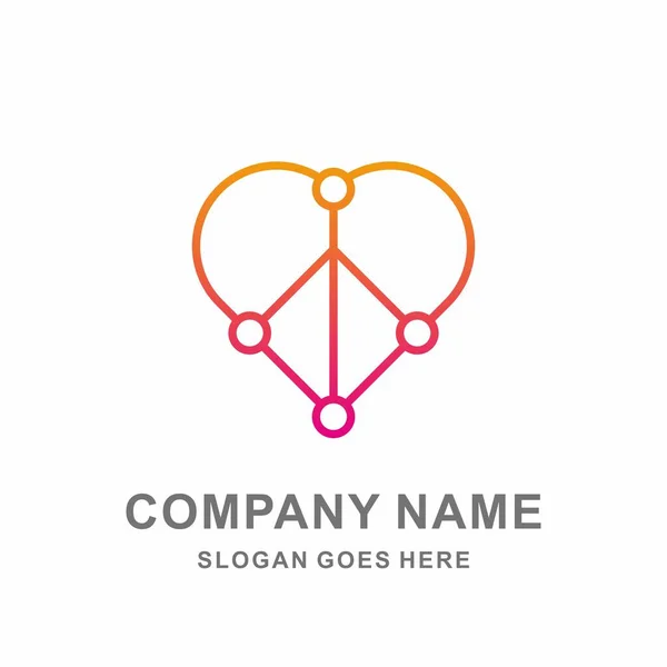 Çember Noktaları Dijital Bağlantı Şirketi Vektör Logosu Tasarımı — Stok Vektör