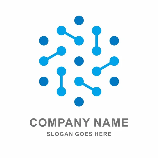 Circle Dots Digital Link Connection Business Company Векторний Дизайн Логотипу — стоковий вектор