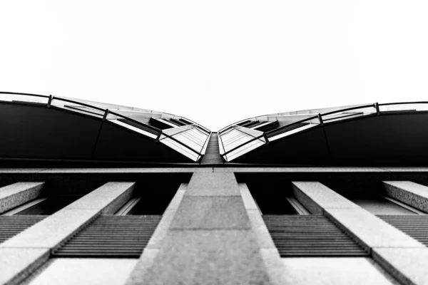 Сучасна Будівля Відні Концепція Дизайну Сучасна Архітектура Чорно Білий Вигляд — стокове фото