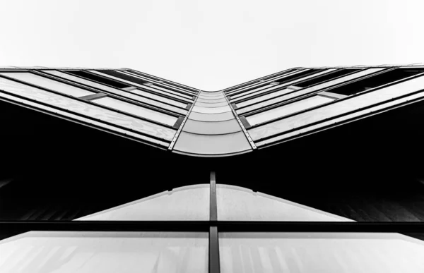 Nowoczesny Budynek Wiedniu Koncepcja Designu Współczesna Architektura Wygląd Czarno Biały — Zdjęcie stockowe