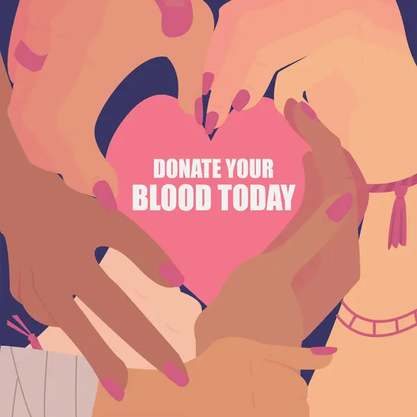 Kan Bağışı Günü Kahraman Olmak Için Can Ver Bağış Kolu — Stok Vektör