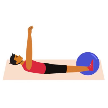 Fitness topu geçen bir adam, çekirdek ve koordinasyon egzersizleri için harika..