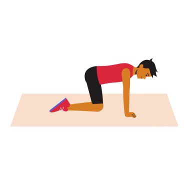 Animasyon yapan adam geri tepiyor, kalça ve bacak kaslarına odaklanıyor..