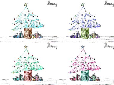 Soyut modern grunge çizimleri 