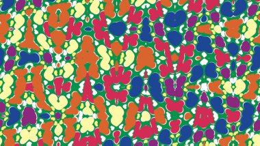 Farklı renk ve biçimlere sahip soyut çizimler 