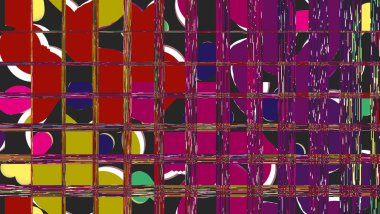 Farklı renk ve biçimlere sahip soyut çizimler 