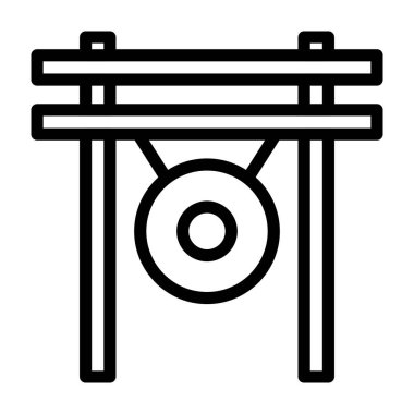 Gong illüstrasyon vektörü ve logo yeni yıl simgesi mükemmel. Mobil konsept ve web için modern koleksiyon simgesi. Güzel tasarım..