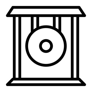 Gong illüstrasyon vektörü ve logo yeni yıl simgesi mükemmel. Mobil konsept ve web için modern koleksiyon simgesi. Güzel tasarım..