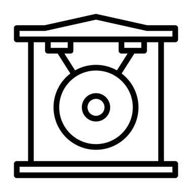 Gong illüstrasyon vektörü ve logo yeni yıl simgesi mükemmel. Mobil konsept ve web için modern koleksiyon simgesi. Güzel tasarım..