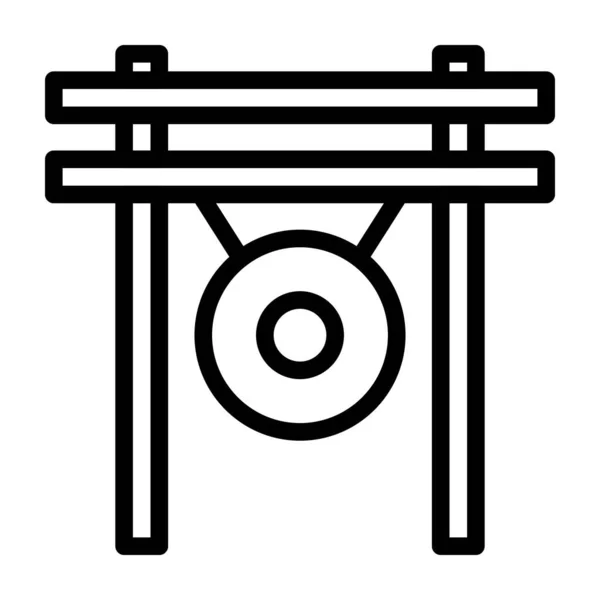 Vectores Ilustración Gong Logo Icono Año Nuevo Perfecto Signo Icono — Archivo Imágenes Vectoriales