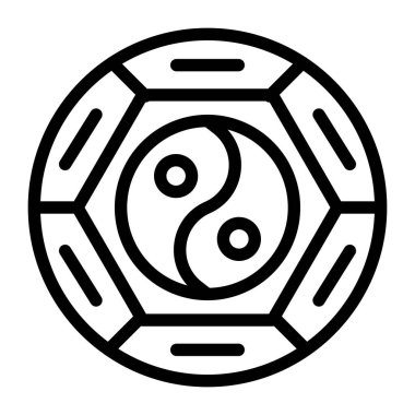 Yin yang illüstrasyon vektörü ve logo yeni yıl simgesi mükemmel. Mobil konsept ve web için modern koleksiyon simgesi. Güzel tasarım..