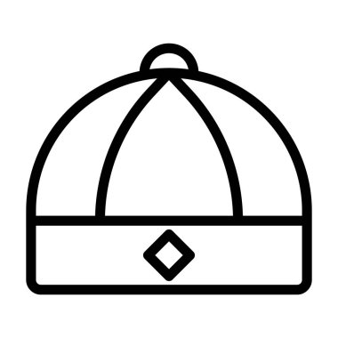 Şapka çizimi illüstrasyon vektörü ve logo yeni yıl simgesi mükemmel. Mobil konsept ve web için modern koleksiyon simgesi.