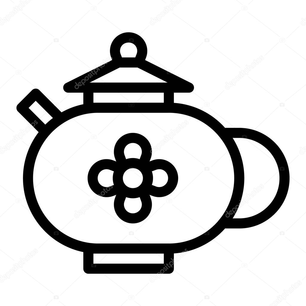 Teapot outline illustration vector and logo new year icon perfect. Icon sign from modern collection for mobile concept and web.
