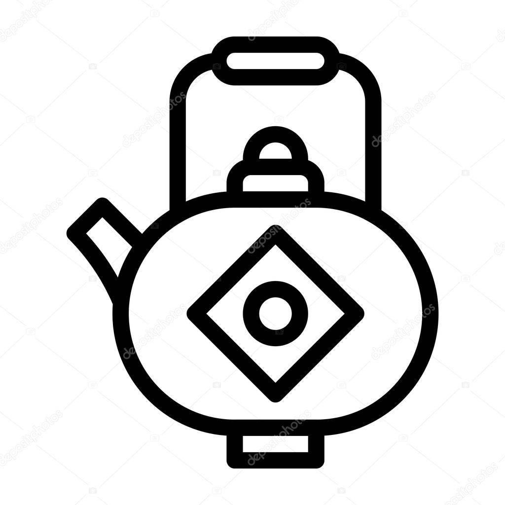 Teapot outline illustration vector and logo new year icon perfect. Icon sign from modern collection for mobile concept and web.