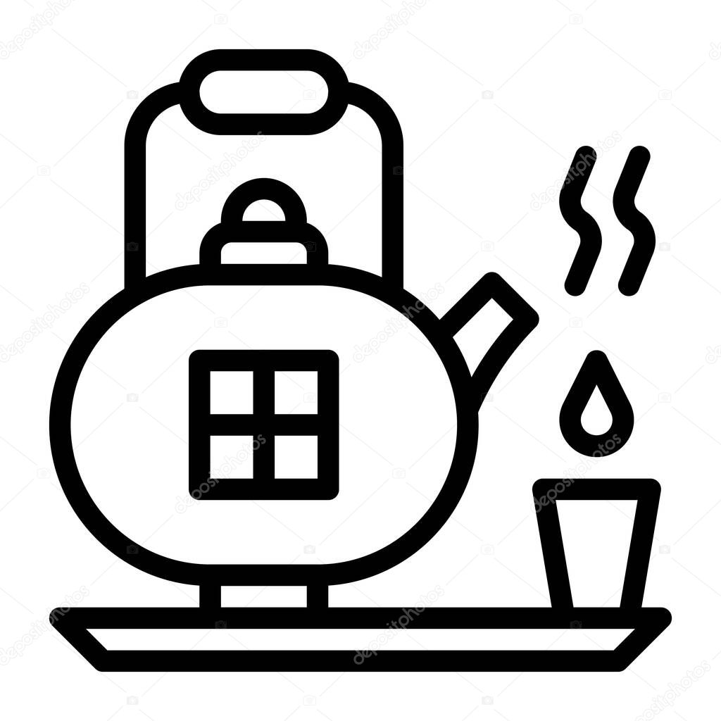 Teapot outline illustration vector and logo new year icon perfect. Icon sign from modern collection for mobile concept and web.