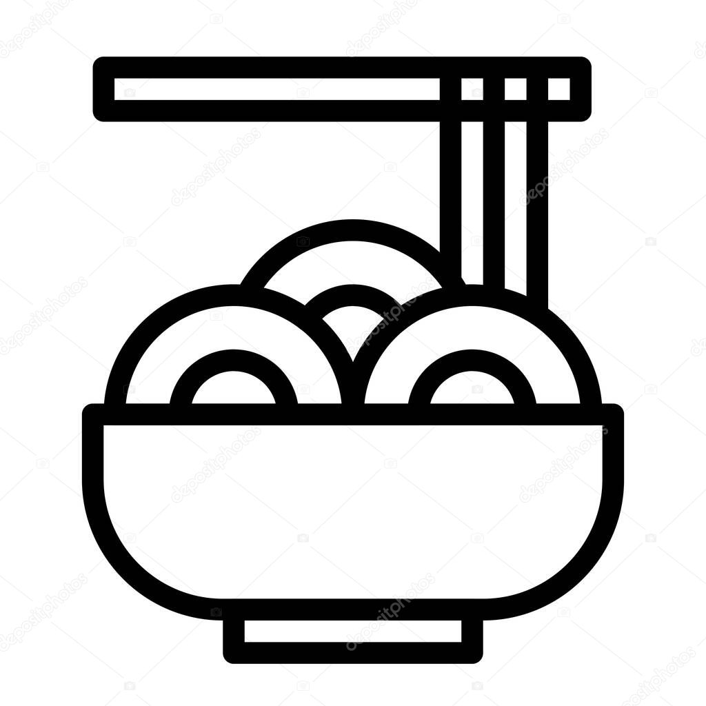 Noodle outline illustration vector and logo new year icon perfect. Icon sign from modern collection for mobile concept and web.