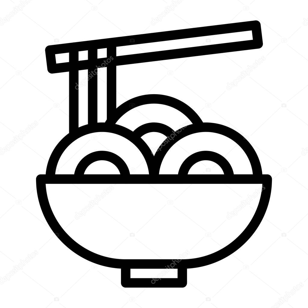Noodle outline illustration vector and logo new year icon perfect. Icon sign from modern collection for mobile concept and web.