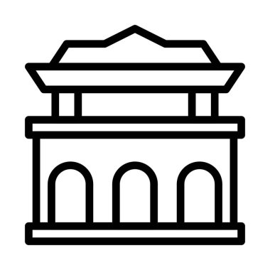 Çin ana hatları çizim vektörü ve logo yeni yıl ikonu mükemmel. Mobil konsept ve web için modern koleksiyon simgesi.