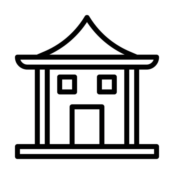 Створення Китайського Контуру Ілюстрації Вектор Логотип Новорічної Піктограми Ідеально Підходить — стоковий вектор