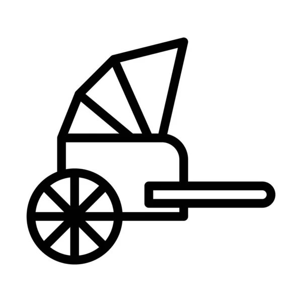 Rickshaw Περίγραμμα Εικονογράφηση Διάνυσμα Και Λογότυπο Νέο Έτος Εικονίδιο Τέλεια — Διανυσματικό Αρχείο