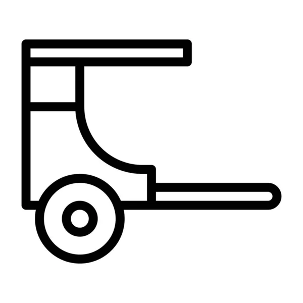 Rickshaw Περίγραμμα Εικονογράφηση Διάνυσμα Και Λογότυπο Νέο Έτος Εικονίδιο Τέλεια — Διανυσματικό Αρχείο