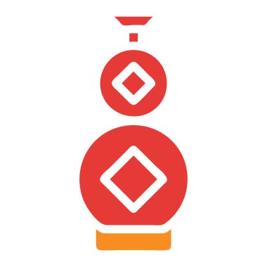 ewer katı kırmızı illüstrasyon vektörü ve yeni yıl logosu mükemmel. Mobil konsept ve web için modern koleksiyon simgesi.