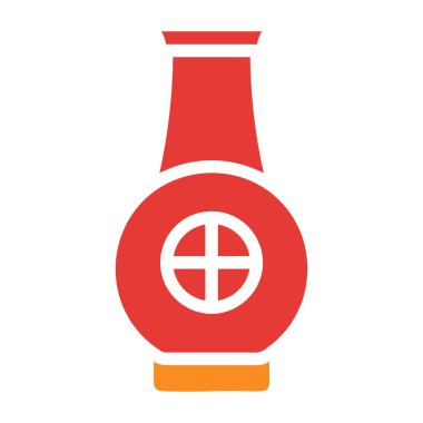 ewer katı kırmızı illüstrasyon vektörü ve yeni yıl logosu mükemmel. Mobil konsept ve web için modern koleksiyon simgesi.