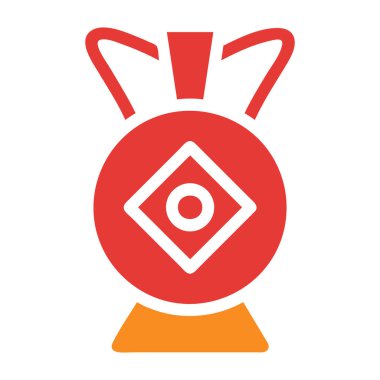 ewer katı kırmızı illüstrasyon vektörü ve yeni yıl logosu mükemmel. Mobil konsept ve web için modern koleksiyon simgesi.