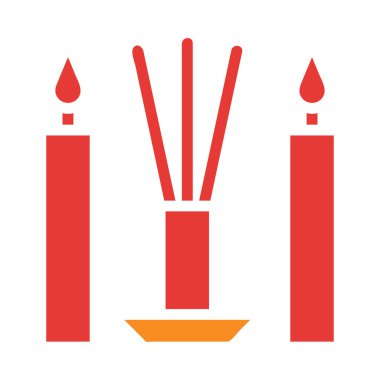 Tütsü katı kırmızı illüstrasyon vektörü ve yeni yıl logosu mükemmel. Mobil konsept ve web için modern koleksiyon simgesi.