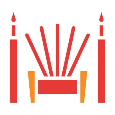 Tütsü katı kırmızı illüstrasyon vektörü ve yeni yıl logosu mükemmel. Mobil konsept ve web için modern koleksiyon simgesi.