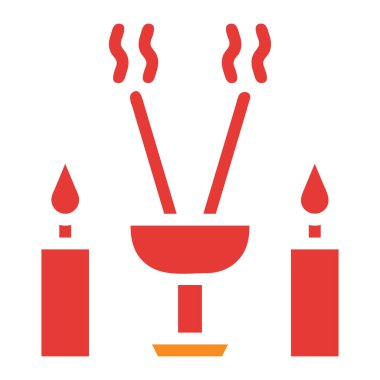 Tütsü katı kırmızı illüstrasyon vektörü ve yeni yıl logosu mükemmel. Mobil konsept ve web için modern koleksiyon simgesi.