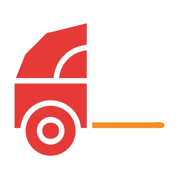 Рикша Твердой Красной Иллюстрации Вектор Логотип Новый Год Иконка Идеально — стоковый вектор