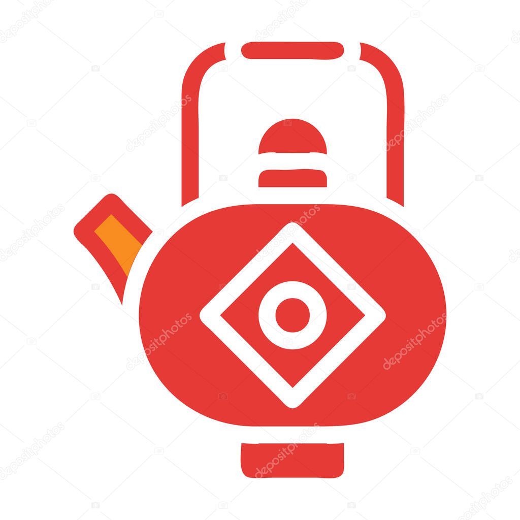 Teapot Solid red illustration vector and logo new year icon perfect. Icon sign from modern collection for mobile concept and web.