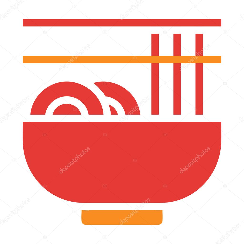 Noodle Solid red illustration vector and logo new year icon perfect. Icon sign from modern collection for mobile concept and web.