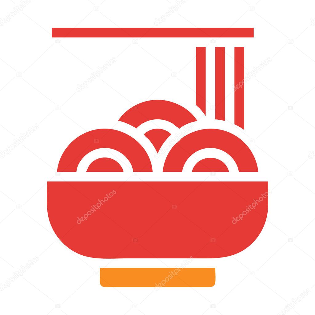 Noodle Solid red illustration vector and logo new year icon perfect. Icon sign from modern collection for mobile concept and web.